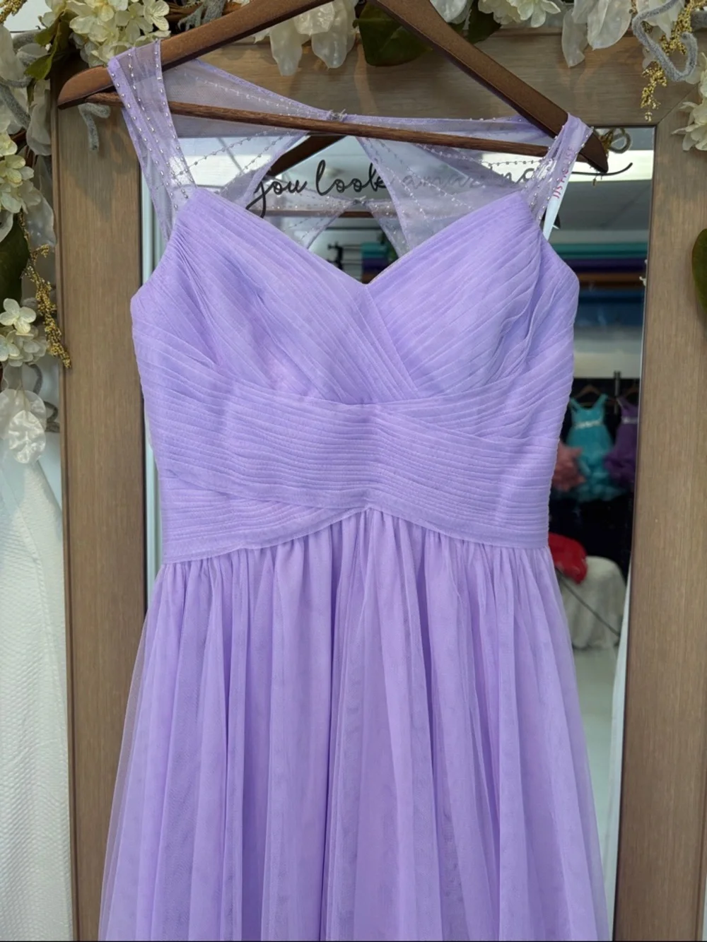 JJs House Lavender Prom Dress with Spaghetti Straps - Picture 2 of 6